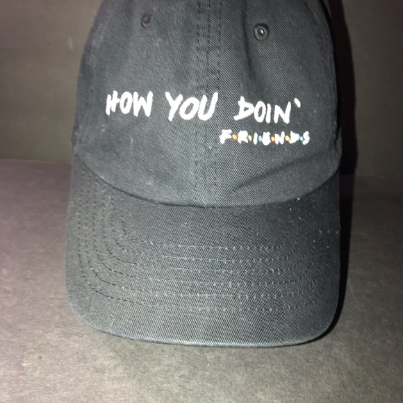 Y2K FRIENDS “How You Doin'” TV Show Hat Black Adjustable Baseball Cap Unisex - Picture 1 of 7